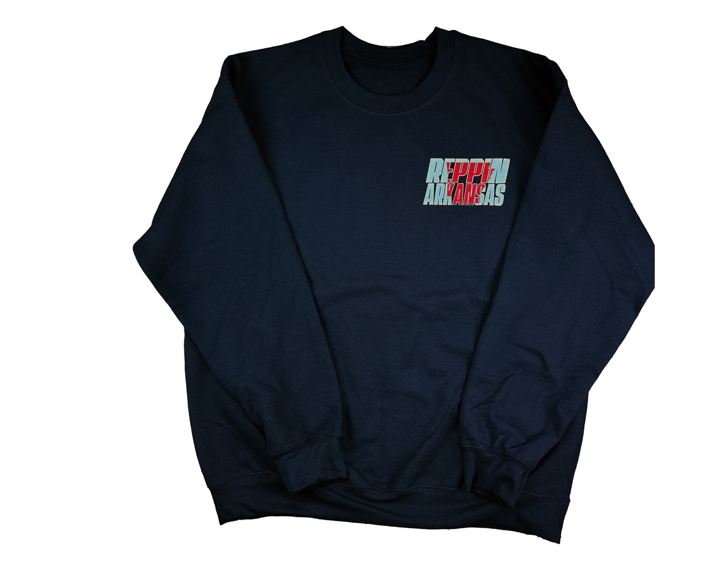 MIDNIGHT BLACK REPPIN ARKANSAS CREWNECK SWEATSHIRT