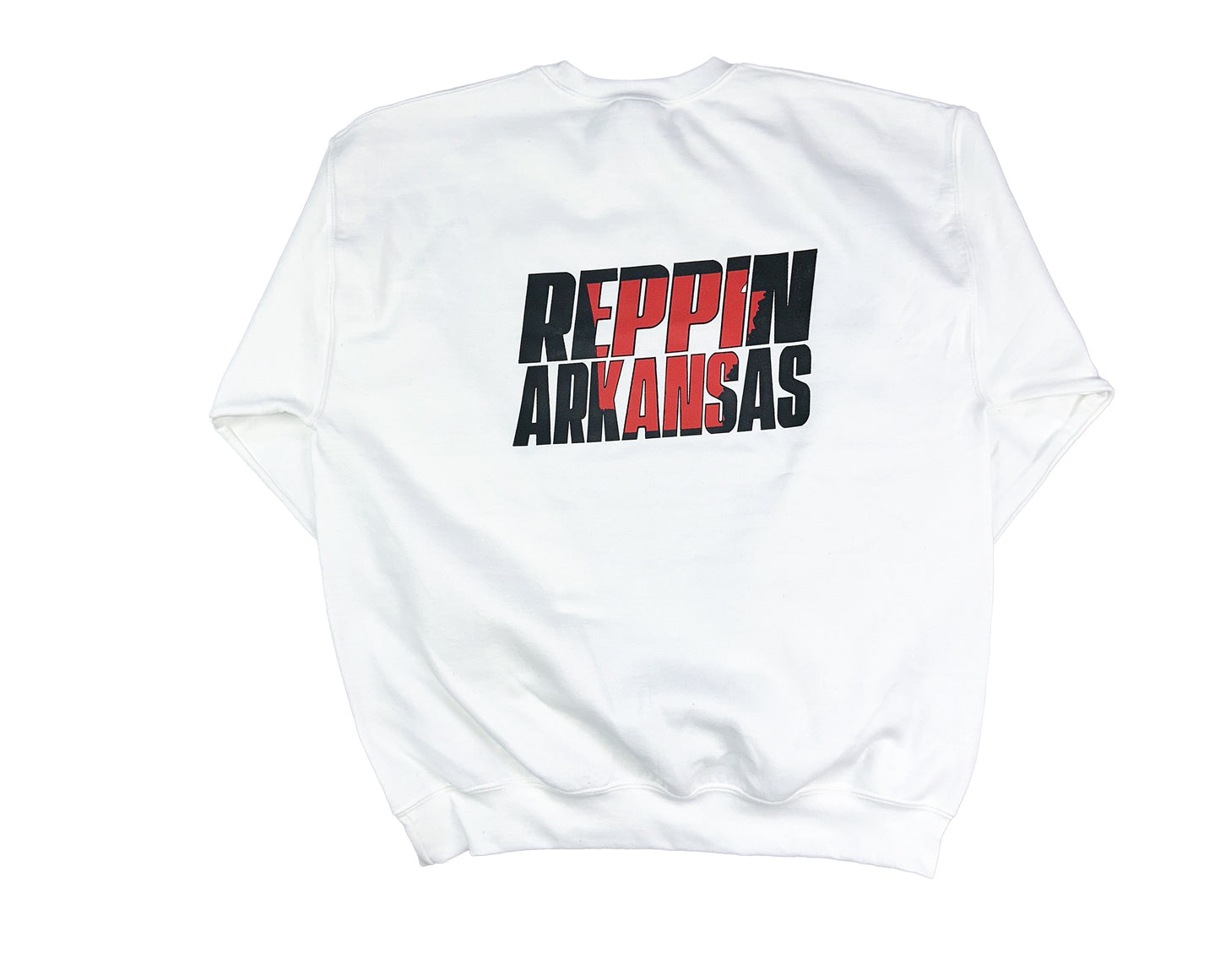 ICY WHITE REPPIN ARKANSAS CREWNECK SWEATSHIRT