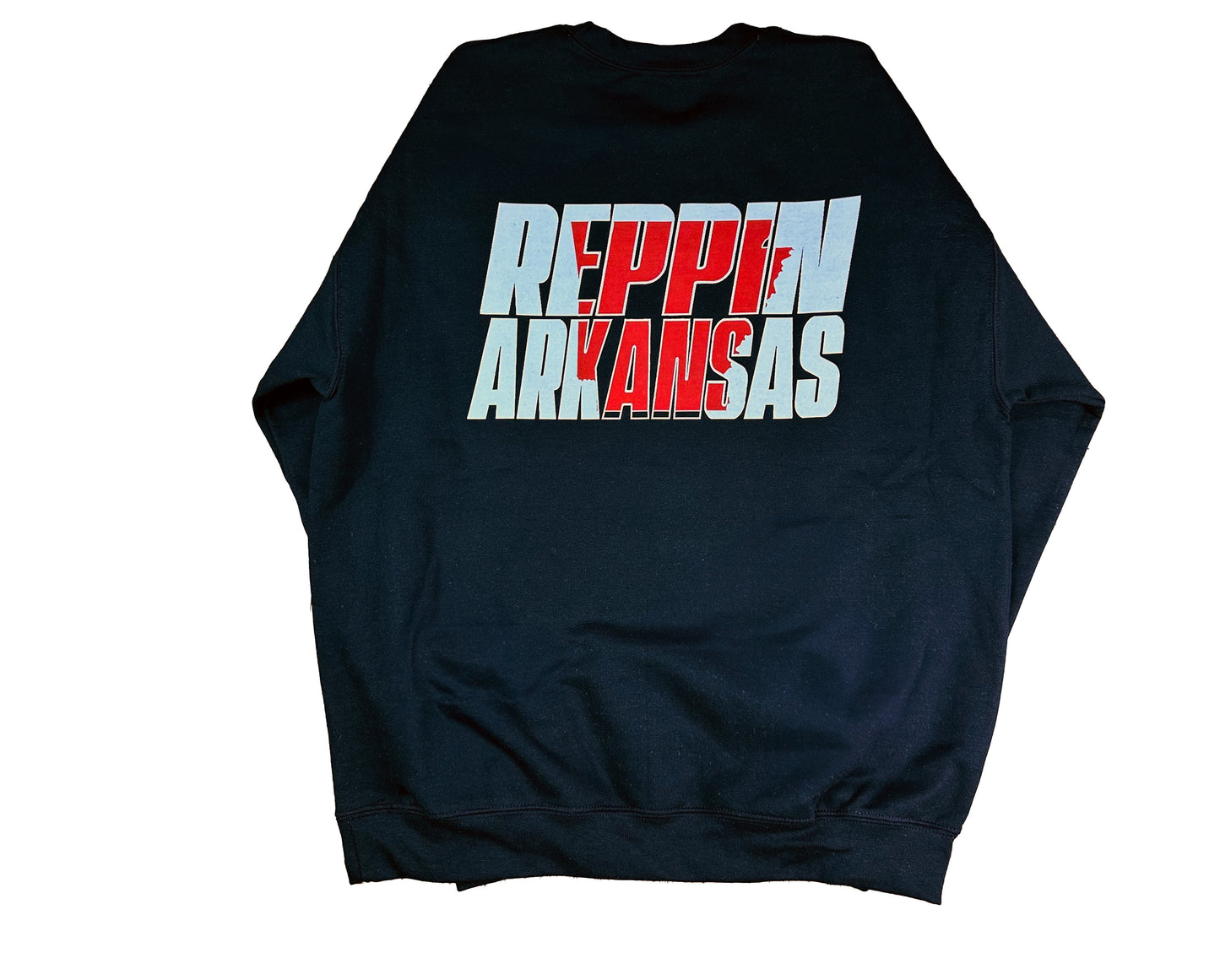 MIDNIGHT BLACK REPPIN ARKANSAS CREWNECK SWEATSHIRT